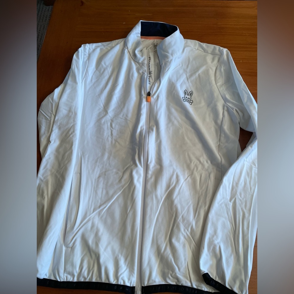 Two full zip Psycho Bunny athletic jackets